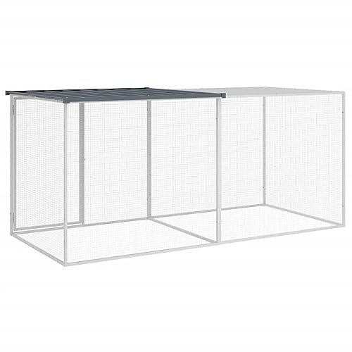 Galvanized Steel Chicken Cage with Roof 79.9"x38.6"x35.4" Anthracite Metal Animal Hutch for Indoor Outdoor Use, Rabbit Coop Duck Pen with Extension Cage and Lockable Door - size: 79.9" x 38.6" x 35.4" (L x W x H)