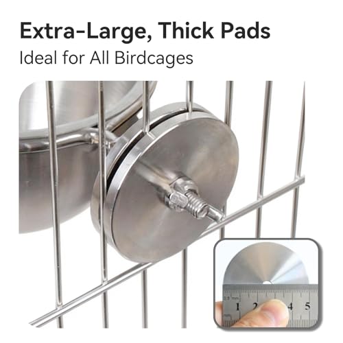 AOTU Anti-Snatch Stainless Steel Parrot Feeding Cups with Locking Buckle - Bird Food & Water Bowls, Essential Bird Cage Accessories for Cockatiel, Conure, Budgie, Macaw Gray Parrot & Small Pets (S) - color: S (10 oz)
