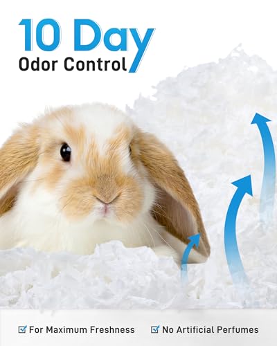BUCATSTATE Hamster Bedding 70L, 99% Dust-Free Guinea Pig Bedding Odor Control Paper Bedding, Cozy Small Animal Bedding for Rabbit Rat Syrian Dwarf Hamsters Gerbils (White) | FSC-Certified Material, Expands 3X, Cozy Paper Bedding for Guinea Pigs, Colorful