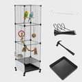 Lightweight Bird Cage with Removable Tray and Adjustable Perch – Portable Small Animal Cage with Single Lockable Door, Easy to Clean & Move for Parrots, Parakeets, Cockatiels, and Finches-M