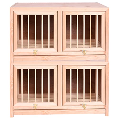 Bird Cage Large Size Solid Wood Pigeon Pairing Cage, Indoor Pigeon Nest Box with Pull Out Tray, Easy to Clean, Need to Install(Natural,23.6IN*2) - size: 23.6"L x 11.8"W x 13.8"H | 2 Count