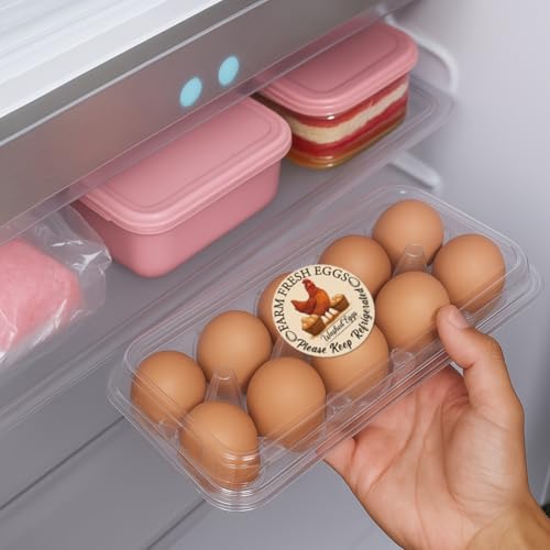 320 Pcs Farm Fresh Egg Carton Labels, Colorful Round Egg Handling Stickers Waterproof Self-Adhesive Egg Packaging Stickers for Box Container Carton Farm Supplies - color: Retro Style