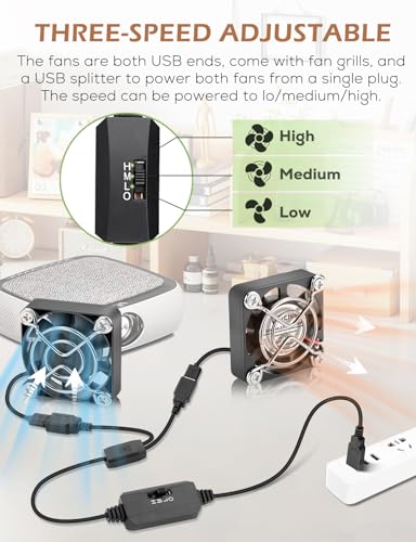 40mm x 10mm Mini 5V USB DC Brushless High Speed Computer Cooling for 3D Printer Electronic Cabinet Helmet Terrarium Ventilation Replacement Cooler 2-Pack - size: 4010 USB