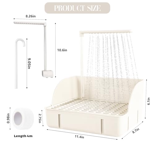 Parrot Bathtub Bird Automatic Bath Shower,Large Bird Shower Fountain Indoor Bathtub with Running Water, Contains USB and Pump,for Pet Birds, African Grey, Cockatiel, Conure, Budgie, Lovebird(White) - color: White