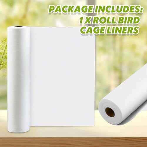 Drydiet Cage Liner for Birds 100 ft x 18 Inch Disposable Parakeet Cage Liners Precut Absorbent Bird Paper Accessories for Pet Animal Parrot Parakeet, Conure, Superior Absorbent Liner (White) - size: 100 ft x 18 Inch
