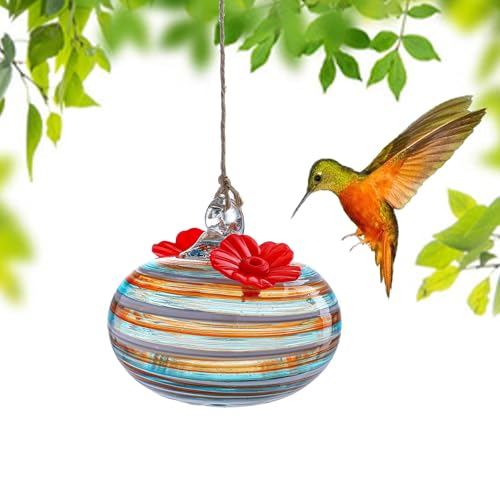 Glass Hummingbird Feeders for Outdoors with 2 Feeding Ports - color: A