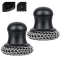 316 Upgraded Cast Iron Scrubber with Pan Scraper,Cast Iron Cleaner for Grill Pan Skillet Wok Carbon Steel,Ergonomic to Hold Easy to Use Dishwasher Safe ((Large Chain Mail,2pcs)) - size: (Large Chain Mail,2pcs)