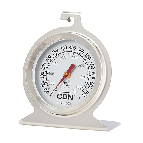 CDN High Heat Oven Thermometer | ProAccurate® | NSF Certified | 100-750°F Range | For Broiling, Roasting, High-Temp Cooking | Lab Glass Lens | POT750X - style: ProAccurate High Heat Oven Thermometer