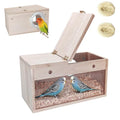 Tfwadmx Parakeet Nesting Box, Transparent Bird Nest Breeding Box, Wood Parrot Nest Box with Perch Bird Cage House for Cockatiel Lovebirds Budgie Canary Finch(S) - color: S