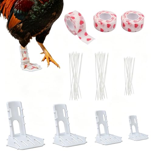 4 Sizes Poultry Leg-Splint Set, Leg Support for Injured Chicken, Goose, Duck