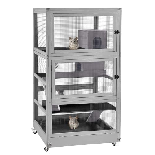 GUTINNEEN 4-Story Ferret Cage Easy-Clean Chinchilla Cage Anti-Chewing Small Animal Cages for Rat Squirrel 63.2" H - size: 36.0"L x 25.0"W x 63.2"H