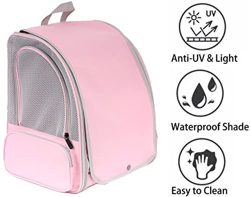 Bird Carrier Backpack with Wooden Stand Perch, Vented and Breathable Bag to Carry Parakeet Cockatiel Conure Parrot (Pink, Bird Backpack) - color: Pink