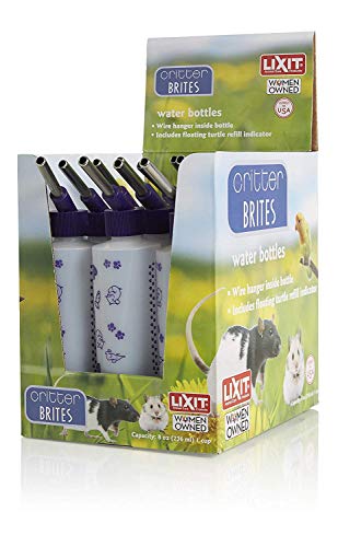 Lixit® Bulk Water Bottles with Display Case for Rabbits, Ferrets, Chinchillas, Rats, Mice, Guinea Pigs', and Other Small Animals - Made in USA (8 Ounce (Pack of 12)) - size: 8-Ounce