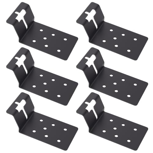 6 Pcs Black T-Post Bracket 3" | Post Mount Bracket for Signs, Fences, Mailboxes & Bird House Feeders - color: Black, size: 6 Pieces