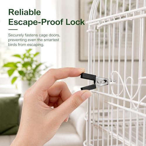 Totority Bird Cage Clips 20Pcs Heavy Duty Iron Safety Door Lock, Escap-Proof Cage Trigger Hooks for Parakeets, Parrots, Lovebirds & Small Animal Enclosures, Rust-Resistant Pet Accessories