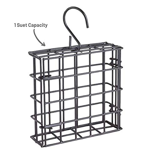 More Birds Suet Cage Bird Feeder, Fruit and Suet Feeder, Single Cake Capacity ,Black - color: Black, size: Single Cake, style: Suet Cage