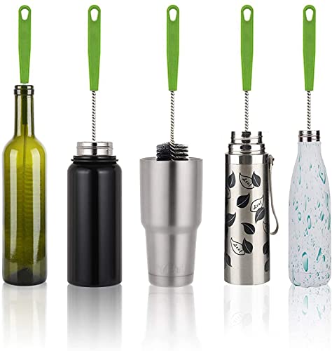 Long Bottle Brush, 17 in Bendable Cleaner Brushes for Cleaning Neck Beer Bottles, Wine, Baby Bottles, Water Bottles, Tumblers, Flask, Bird Feeder, Vase, Pipes and Brewing Supplies Black/1Pack - color: Black/1pcs