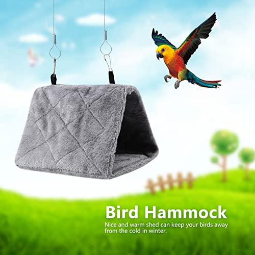 Warm Bird Nest House, Bed for Cage Accessories, Parakeet Toy Hammock | Plush Parrot Hanging Hut Tent for Conure Cockatiel Lovebird Cockatoo (M, 9.4*5.9*7.08in)