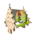 Bird Toys, Wooden Swing with Mirror and Perches for Cage, Bird Cage Accessories for Budgie, Lovebird, Green Cheek, Cockatiel, Conure, Quaker, Caique and Other Small to Medium Birds
