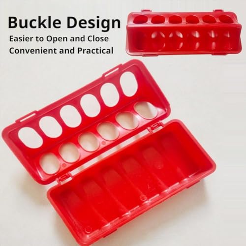 Automatic Chicken Feeder and Water Dispenser – 12-Hole No-Waste Feed Box for Chicks Quails Pigeons, Plastic Small Poultry Feeder with Locking Design, Bird Cage Accessories, 7.9×3.5×2.6 Inch