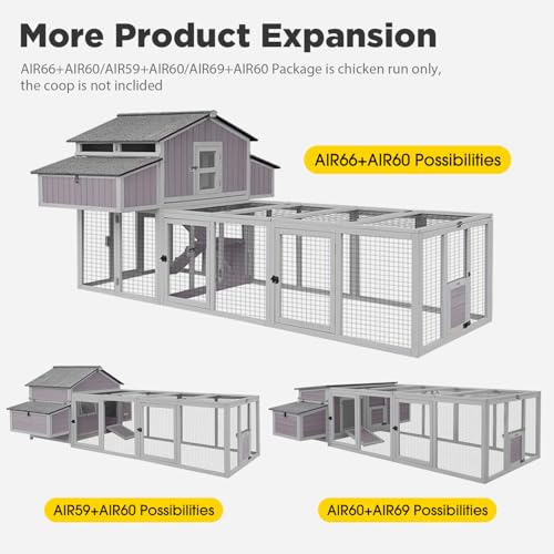Aivituvin Chicken Coop Run Extension Rabbit Enclosure Outdoor Duck Hen Playpen - size: 79.0"L x 37.8"W x 20.7"H