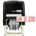 ExcelMark 7820 Self-Inking Rubber Date Stamp – Great for Shipping, Receiving, Expiration and Due Dates (Red Ink) - color: Red Ink