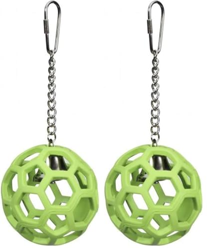 JW Pet Company Activitoys HOL-ee Roller Parrot Toy, 4 Inch Diameter (Colors Vary) (Pack of 2) - size: 3.5'' diameter 7.75'' length (Pack of 2)