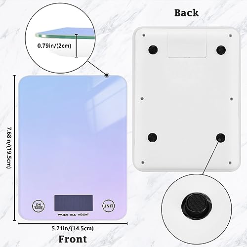 Food Scale Kitchen Scale Food Scales Digital Weight Grams and Ounces Small Electronic Food Scale for Baking Cooking Gradient Purple - color: Gradient Purple