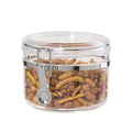 Oggi Clear Canister with Clamp Lid, 28 oz - Large Airtight Food Storage Container, for Kitchen & Pantry Storage of Bulk, Dry Foods Including Pasta, Flour, Sugar, Coffee, Rice, Tea, Spices & Herbs - size: 28-Fluid Ounce