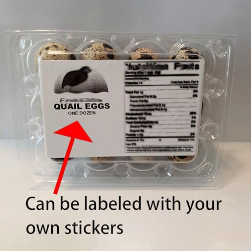 JOIKIT 50 PCS 12 Cavity Clear PVC Quail Egg Cartons, Stackable Egg Storage Box, Plastic Bulk Cartons for Quail Eggs - size: 50PCS