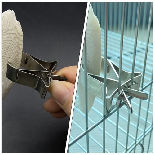 HANABASS 3pcs Bird Cage Food Tongs Vegetable Clips for Parrot Fruit Holding Easy to Use Food Clamps for Bird Feeders Practical Space-Saving Design