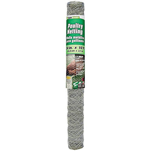 YARDGARD 2 Inch Poultry Netting, Chicken Wire Fence, 20 Gauge Galvanized Steel, Rabbit Fencing, Bird Enclosures, Garden Protection and Plant Support, 24 Inches x 10 Feet - size: 24 Inches x 10 Feet