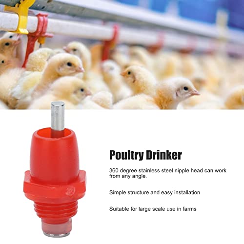 100Pcs Chicken Nipples, Water Nipples for Chicken Watering Poultry Nipples Automatic Chicken Water Nipple Drinker Feeders Poultry Waterer