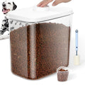 12 lbs Airtight Dog Cat Food Storage Container and Dog Treat Containers BPA-Free, PET Clear Stackable Pet Storage Bin, 1-Cup Scoop, 1-Sponge cleaning brush, Pop Top, With handle, Easy Mobility-large - color: White Large (12L-1Pack)