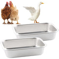2 Pack Heavy Duty Metal Chicken Feeder Trough Water Feeder Large Capacity Feed Trough Bucket for Chicken Duck Pig Deer Livestock Pet Poultry