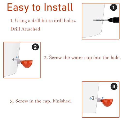 Chicken Automatic Waterer Cups, 6pcs Large Water Feeder for Poultry Caring | Self Watering Device for Chicken, DIY Poultry Waterer Kit for Duck, Chick, Goose, Turkey, Bunny, Bird, Poultry Drinking Valve