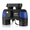AOMEKIE 7x50 Waterproof Marine Binoculars for Adults with Rangefinder Compass BAK4 Prism FMC Lens for Birdwatching Hunting Boating Fishing Water Sports(Blue) - color: Blue