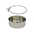 Pet Dog Stainless Steel Coop Cups with Clamp Holder - Detached Dog Cat Cage Kennel Hanging Bowl,Metal Food Water Feeder for Small Animal Ferret Rabbit (XL) - size: XL