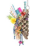 KATUMO Bird Toys, Seagrass Basket Toy with Array of Chewable Parrot Foraging for Small Medium Parrot Birds - style: Pineapple