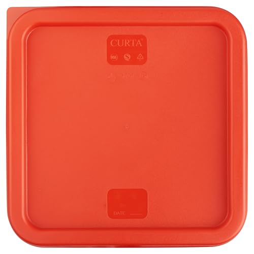 8-Pack 8 Qt NSF Clear Polycarbonate Food Storage Containers with Red Lids - Square, Commercial-Grade, Freezer & Dishwasher Safe, Stackable - color: 8.0 Qt 8-Pack(Red Lids)