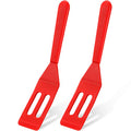 Mini Brownie Serving Spatula Flexible Nonstick Silicone Serve Turner Heat-Resistant Cookie Slotted Spatula for Flip Egg in Small Frying Pan Cookie Batter Lemon Squares(Red,2 Pieces) - color: Red
