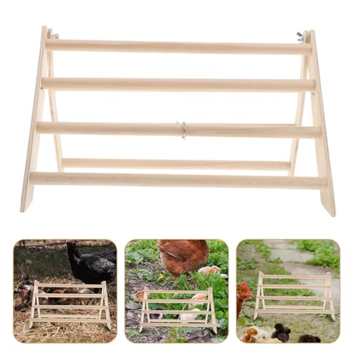 Totority Chicken Perch Stand Wooden Roosting Bar for Baby Chicks Poultry Coop Accessories Stable Detachable 13.38X9.84X7.87 Inches