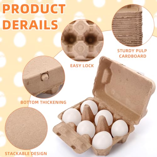 Honeydak 50 Pack Duck Paper Egg Cartons Half Dozen Jumbo Egg Cartons Bulk Extra Large Empty Storage for Family Pasture Farm Market Display