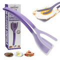 Silicone Egg Flipper Spatula Tongs (Set of 1) – Non-Stick 2-in-1 Grip & Flip Kitchen Tongs for Pancakes, Fish, Eggs, and More – Heat Resistant Cooking Tool (Purple) - color: Purple