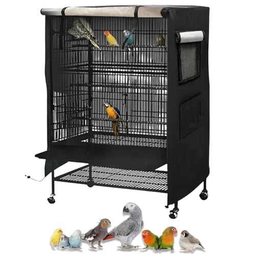 Bird Cage Cover Good Night for Medium Cage with Zipper, Bird Universal Pet Cover Good Night for Cats, Mink, Totoro, Parakeet, Parrot and Small Animals, Medium (20" L x 15" W x 39" H) - size: Medium (20"L x 15"W x 39"H)