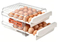 Sooyee Egg Holder for Fridge, Clear, 2 Drawers 40 Eggs | Eggs Organizer for Refrigerator,Space-Saving Egg Container, Clear Acrliy 2-Tier Egg Tray Storage for Kitchen - size: 40 Capacity