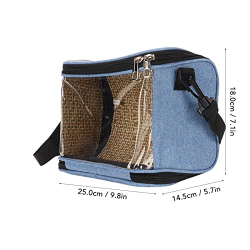 FLEXMAN Bird Carrier Bag, Portable Small Bird Travel Cage, Transparent Lightweight Breathable, Two Way Zipper Parrot Travel Cage with Side Pockets for Parrots, Birds, Hamsters, Small Lizards (Blue) - color: Blue