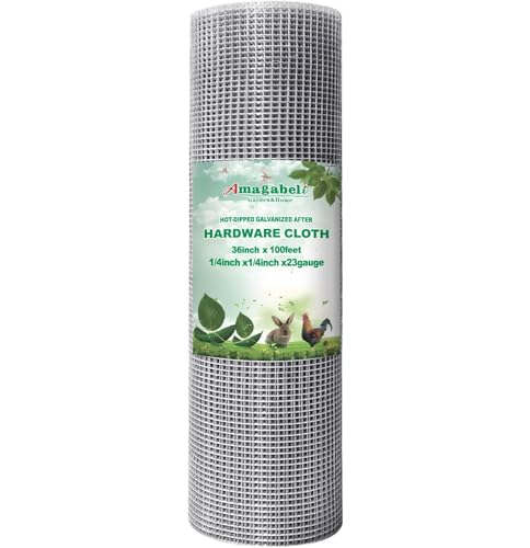 Amagabeli Hardware Cloth 1/4 Inch 36inch x 100ft Chicken Wire Fencing Weld Wire Fence Mesh Roll Snake Fence Gopher Wire Rabbit Cage for Garden Flower Bed Poultry Netting Plant Support Window Screen