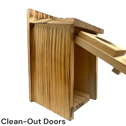 Bird Houses for Outside, Wooden Hanging Birdhouse with Easy Clean, Brown | Nesting Box for Small Wild Birds, Weather-Resistant Backyard Garden Decor, Decorative Outdoor Bird Nest by Oojami