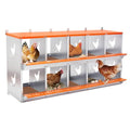 10 Compartment Galvanized Steel Nesting Box Wall Mount | Galvanized Steel Rustproof & Weather Resistant|Vented Design Keeps Interior Dry & Odor Free|Tool-Free Assembly - size: 53.0"L x 17.0"W x 25.0"H